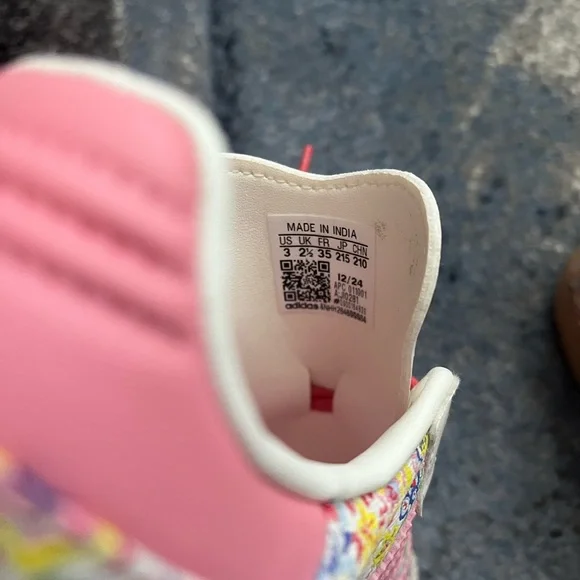 adidas Women's Floral Sneakers - Pink and White - Picture 6 of 6